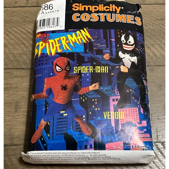 Simplicity 7241 0686 Sewing Pattern Spider-Man Venom Super Hero Comic-Con - Picture 4 of 4